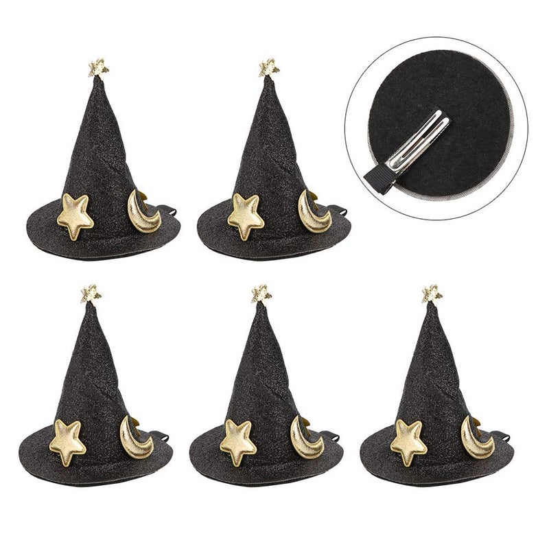 Mini Witch Hat Hair Clips Halloween Christmas Party Hair Accessories Black - Image 5